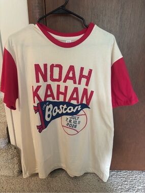 Noah Kahan Official Boston Graphic Tee - White & Red